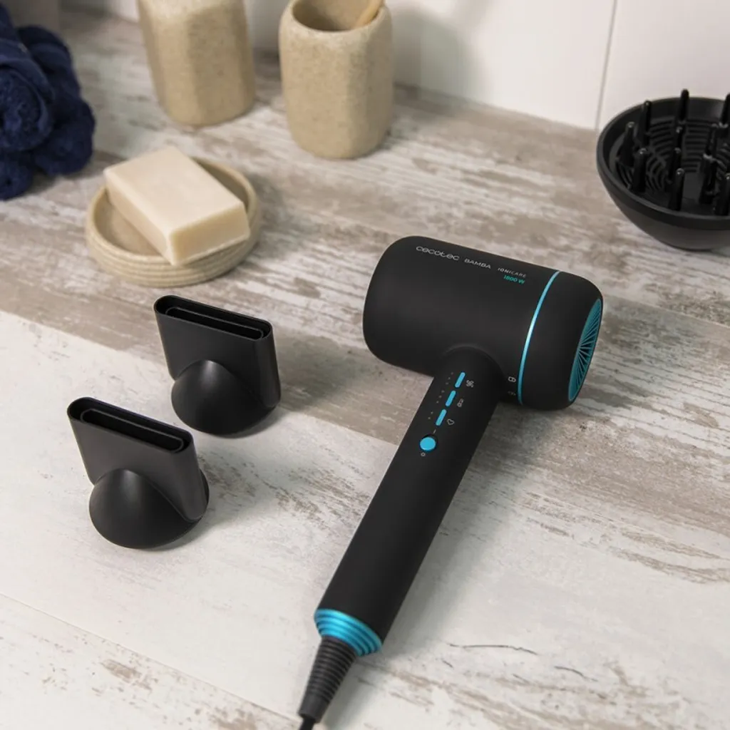 Sèche-cheveux moteur numérique puissant Cecotec Bamba 1800W avec ions