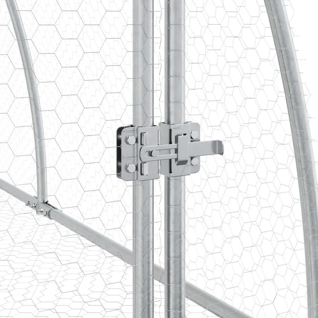 vidaXL Conigliera Silver 300x105x120 cm - Recinto Robusto Acciaio Zincato - 8