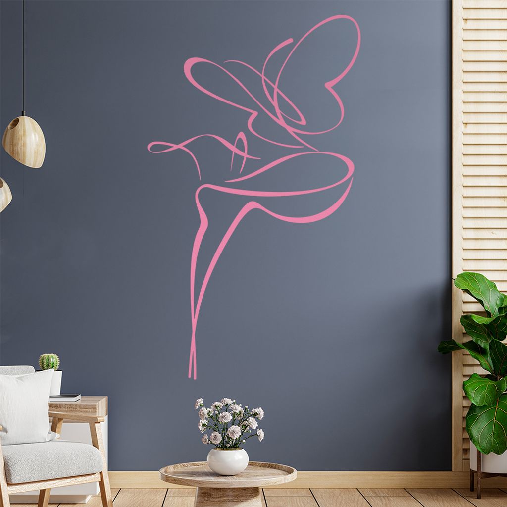 Schmetterling Linien Wandtattoo in 6 Größen - Wandaufkleber Wall Sticker - Dekoration, Küche, Wohnzimmer, Schlafzimmer, Badezimmer