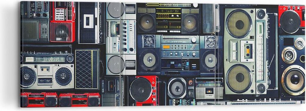 Bild auf Leinwand - Leinwandbild - Empfänger Radio - 120x40cm - Wand Bild - Wanddeko - Wandbilder - Leinwanddruck - Bilder - Kunstdruck - Wanddeko...