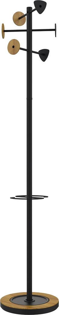 Garderobenständer BORA BAMBOO 400140808 178cm 6 Haken schwarz Packung mit 36 Stück