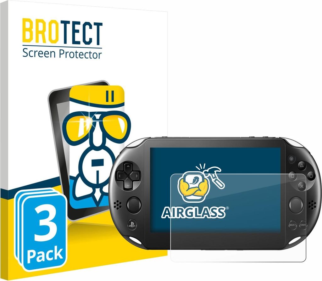 3x BROTECT Schutzglas für Sony Playstation PS Vita Slim Schutzfolie Panzer Folie Glas Display Schutz klar