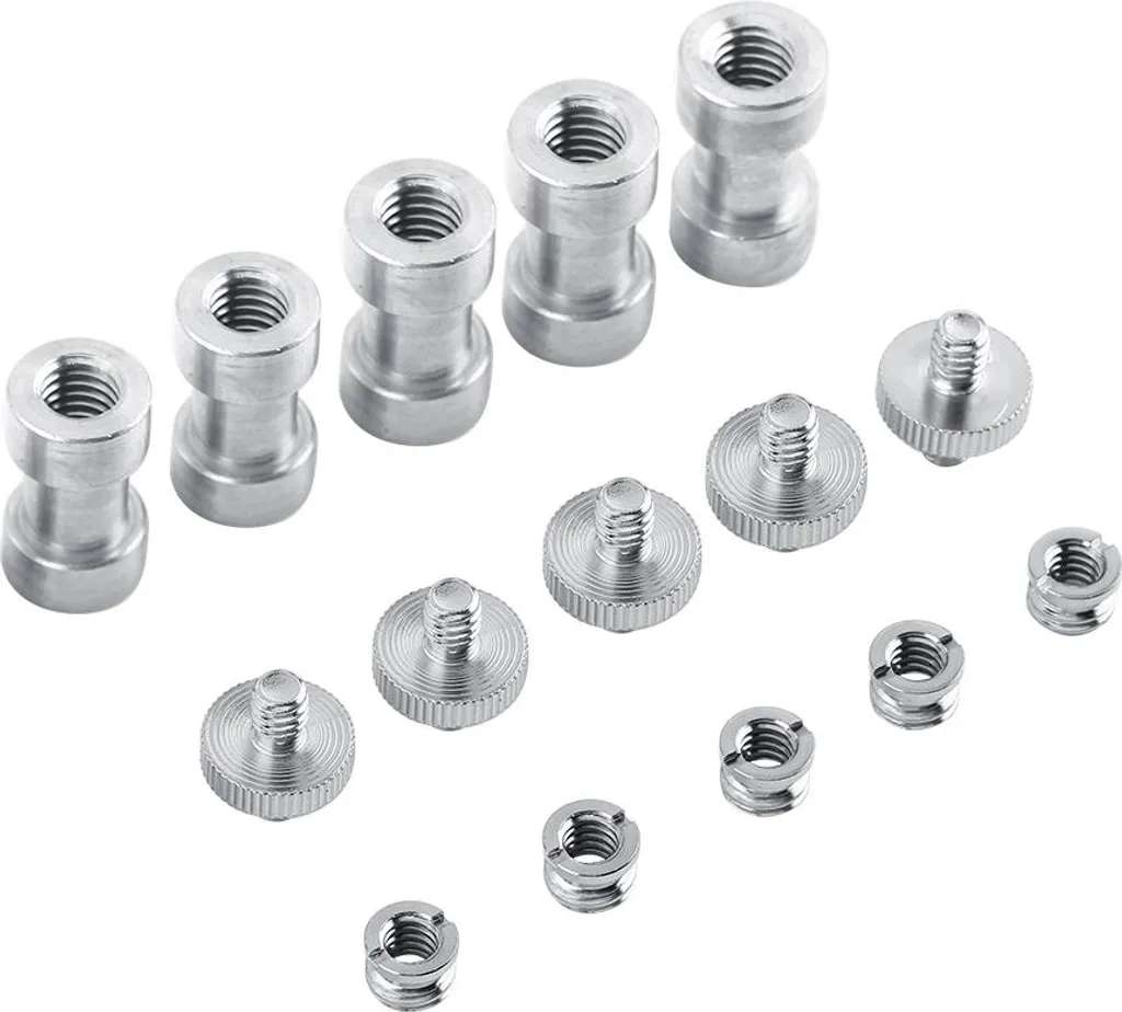 Set 5 Pezzi Adattatore Vite 1/4 a 3/8 per Treppiede e DSLR Professionale