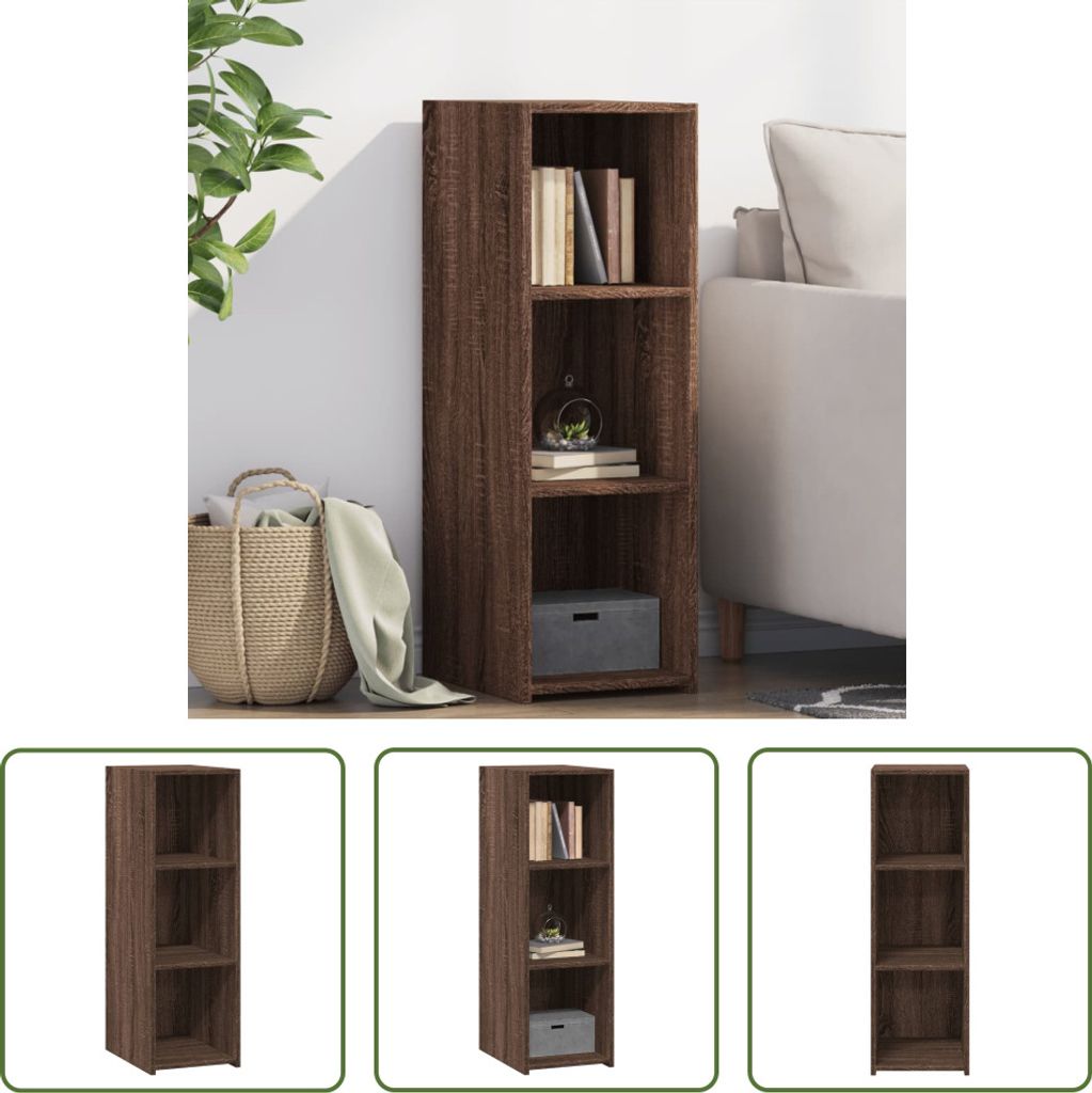 The Living Store Sideboard Braun Eichen-Optik 30x41x93 cm Holzwerkstoff