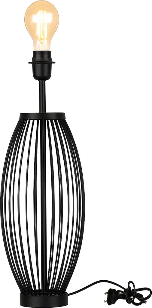 Lampe de table Trefor pied noir 51cm pour créer une ambiance cosy salon