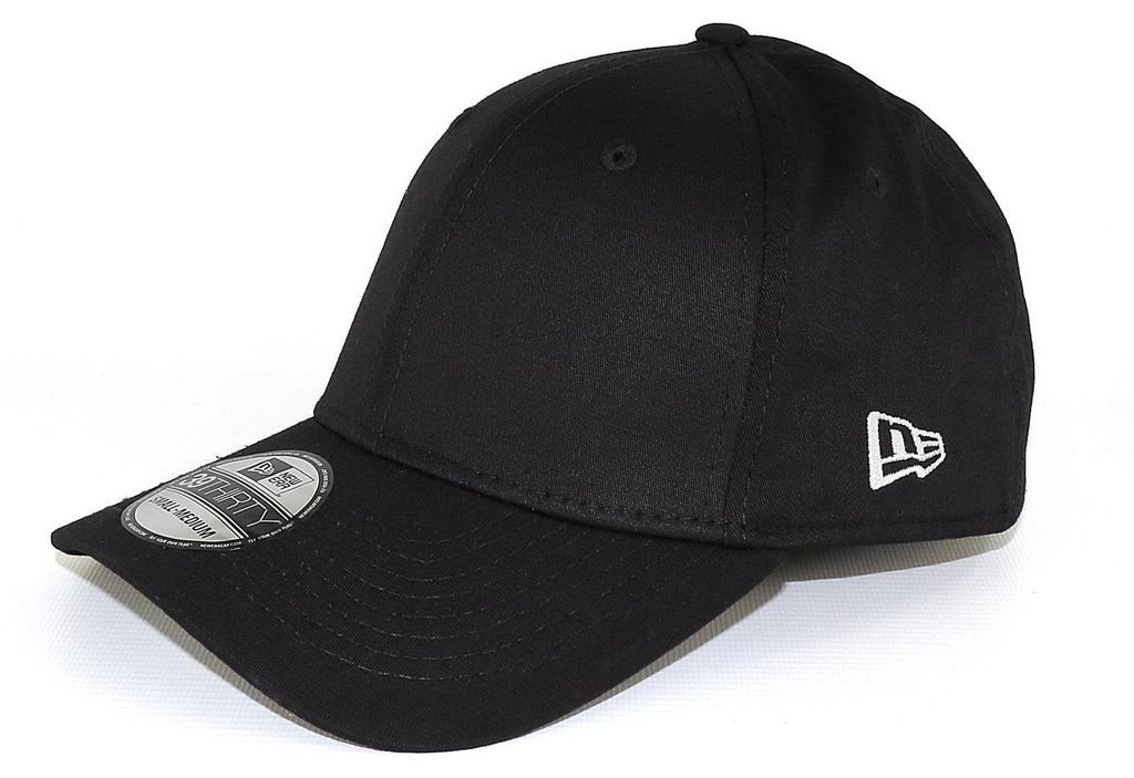 New Era zwarte, effen zwarte, stretch cap model 3930, Productafbeelding 