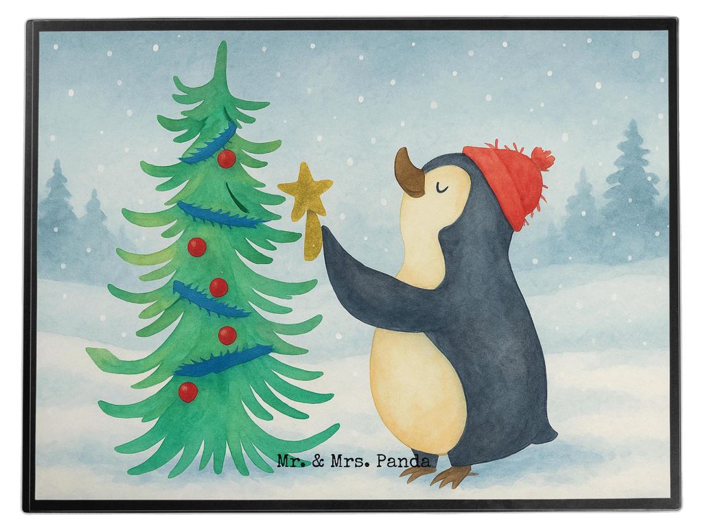 Mr. & Mrs. Panda Schreibunterlage Pinguin Weihnachtsbaum Design - Weiß - Geschenk, schreibtischunterlagen, schreibtischunterlage, Unterlage Schrei...
