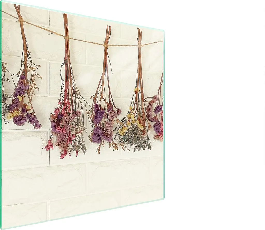 Coprifornelli Vetro 50x52 Fiori | Protezione Piano Induzione e Tagliere