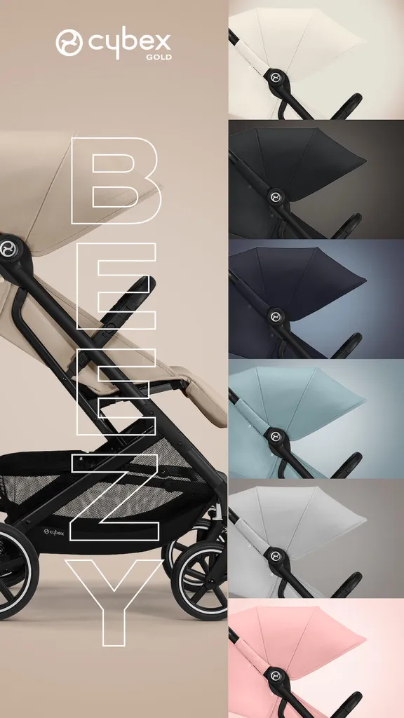 Poussette Cybex Beezy Noir Candy Rose clair - Buggy compacte et légère