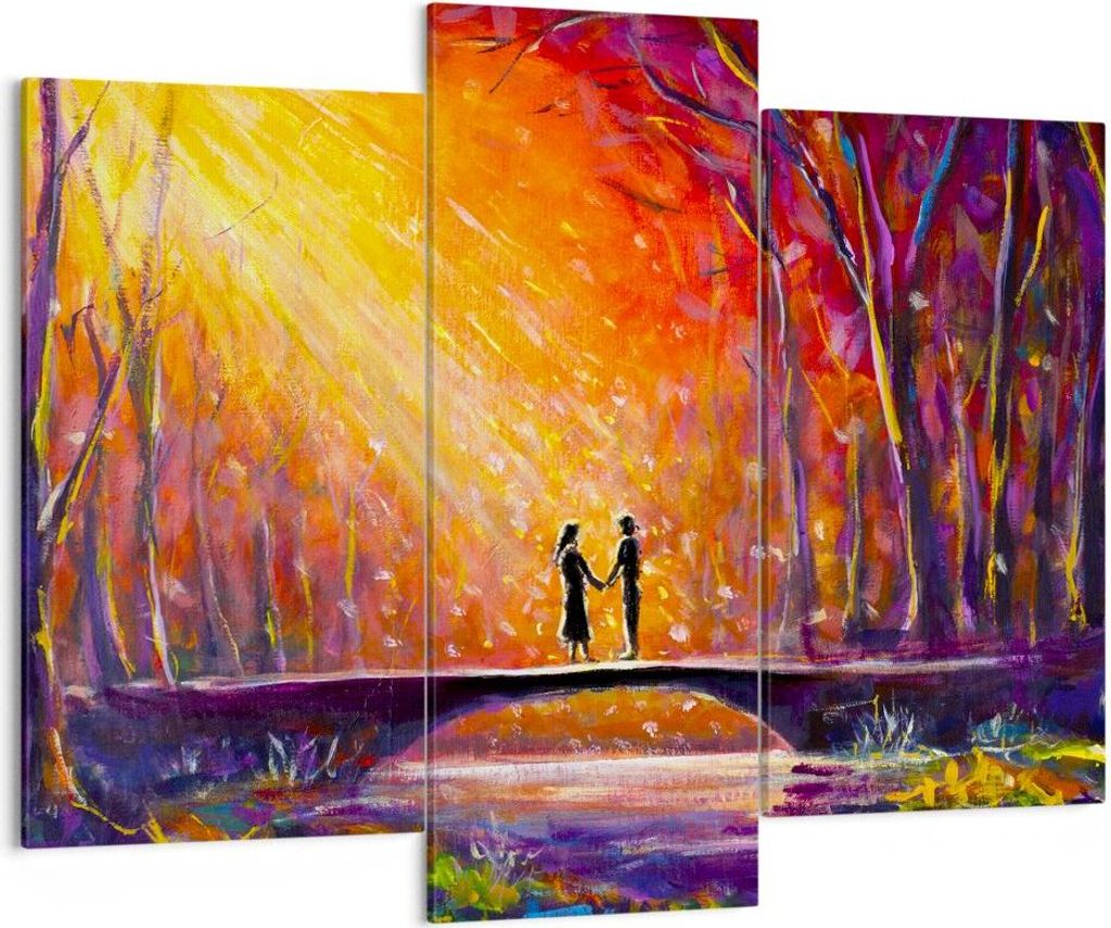 Bild auf Leinwand - Leinwandbild - Wald Baum Natur - 130x100cm - Wand Bild - Wanddeko - Wandbilder - Leinwanddruck - Bilder - Kunstdruck - Wanddeko...