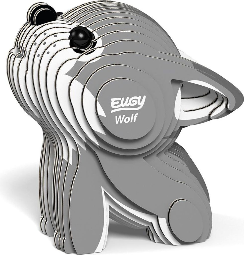 EUGY 3D Bastelset Wolf (Miniatur-Tierfigur, aus Wellkarton) Produktbild 