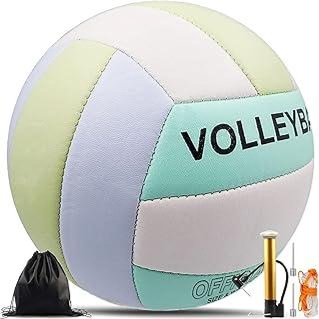 Volleyball,Beachvolleyball,Weicher Touch Volleyball Training für Beach Outdoor Indoor Spiel,Offizieller Größe 5,Artikel mit Rucksack und Pump Me...