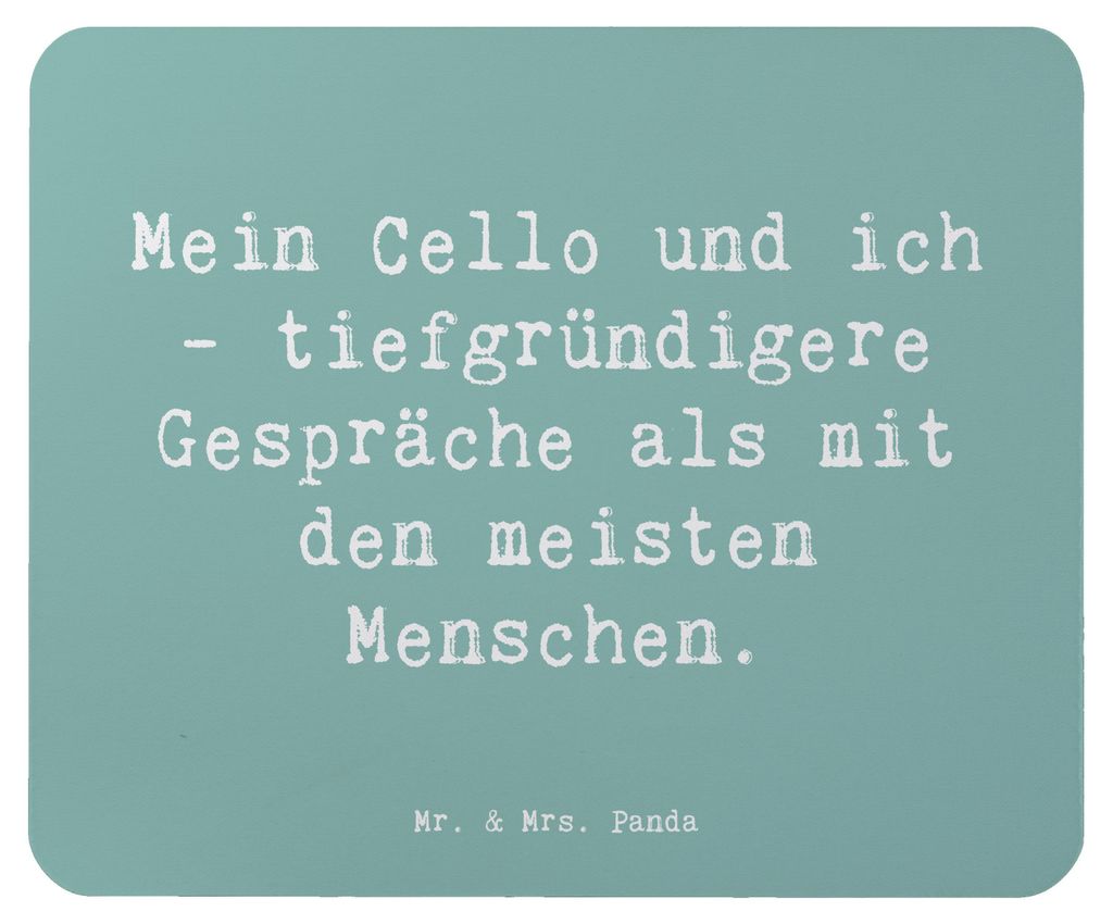 Mr. & Mrs. Panda Mousepad Spruch Violoncello Gespräche - Meeresbrise - Geschenk, Cellist, Mauspad, Instrument, Freund, pc mausunterlage, Lernen, l...
