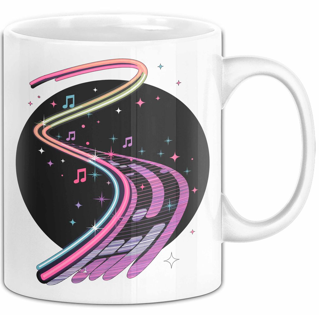Raver Tasse Geschenkidee für EDM und Tanzflächen Fans (Weiß)