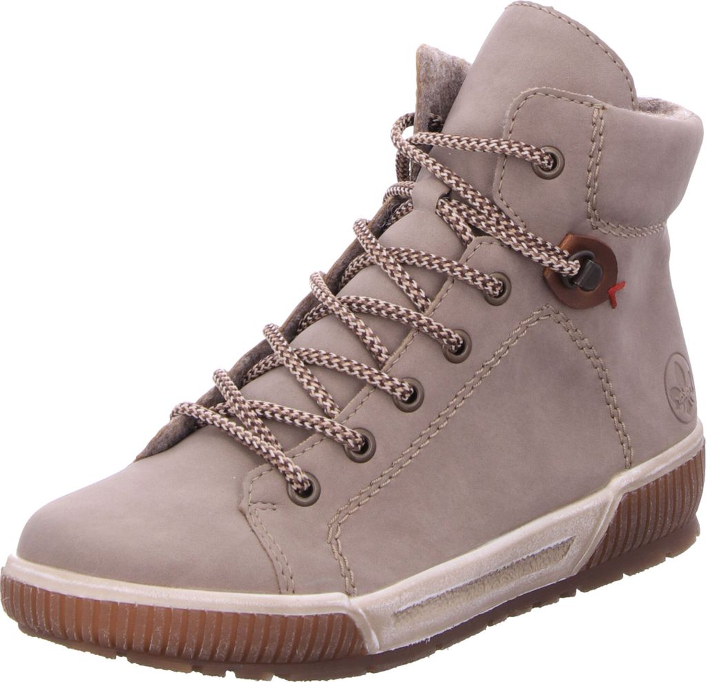Rieker Schnürstiefel - Beige Synthetik Größe: 41 Normal