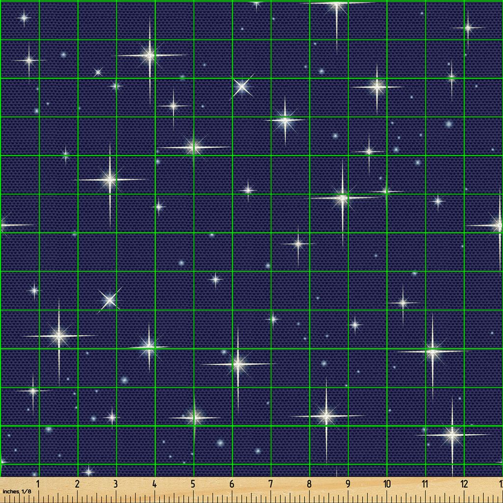 ABAKUHAUS Platz Gewebe als Meterware, Nächtlicher Himmel mit Stern-romantischem Raum themed Bild punktierte Hintergrund-Konstellation, 5 M (148 x ...