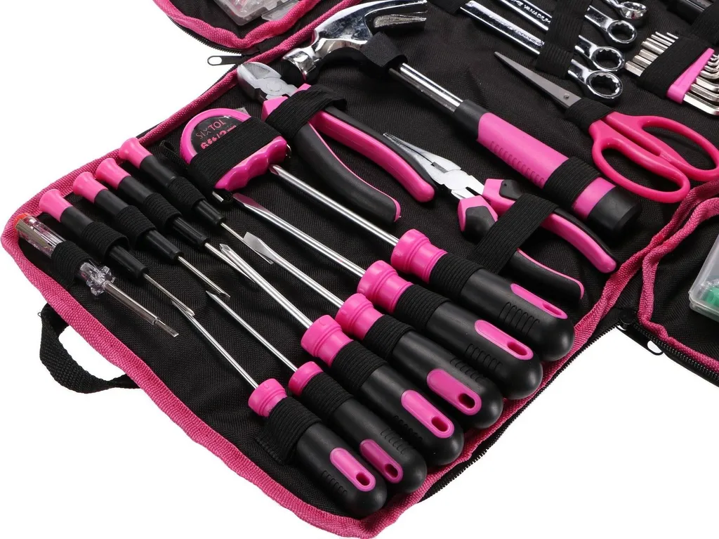 Set Attrezzi Sixtol HOME PINK 120 BAG - Kit Fai da Te Completo Donna