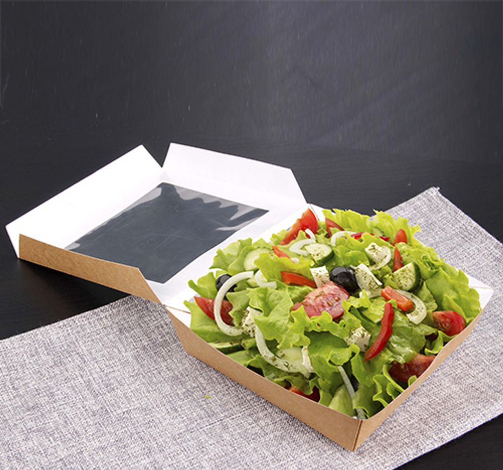 PAPSTAR Feinkostbox "pure" eckig 1.000 ml braun