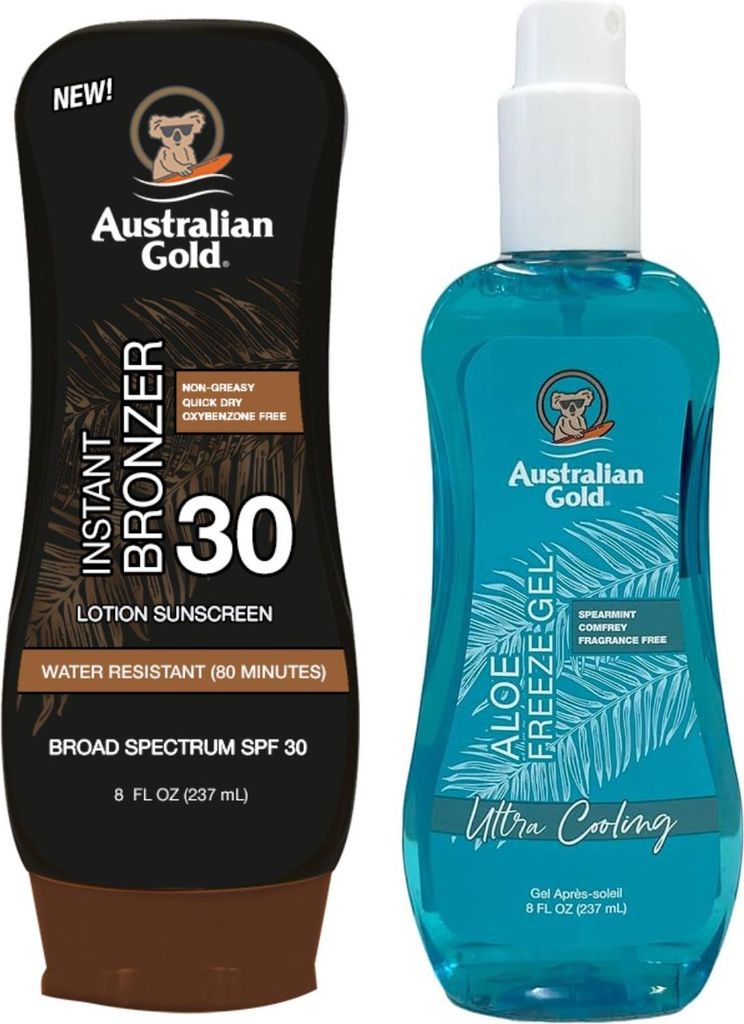 Australian Gold balsam mit Bronzer SPF30 + Aloe Freeze Gel