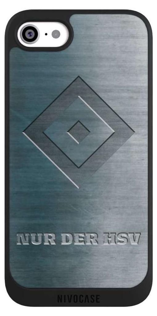 NIVOCASE Handyhülle für Apple iPhone SE (2020) Hülle NIVOpure Case Schwarz HSV Hamburger SV Metallic Look