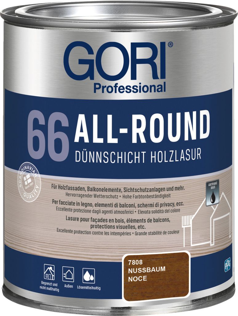 0,75L Gori 66 Allroundlasur 7808 Nussbaum Lasur Holzschutz Holzlasur