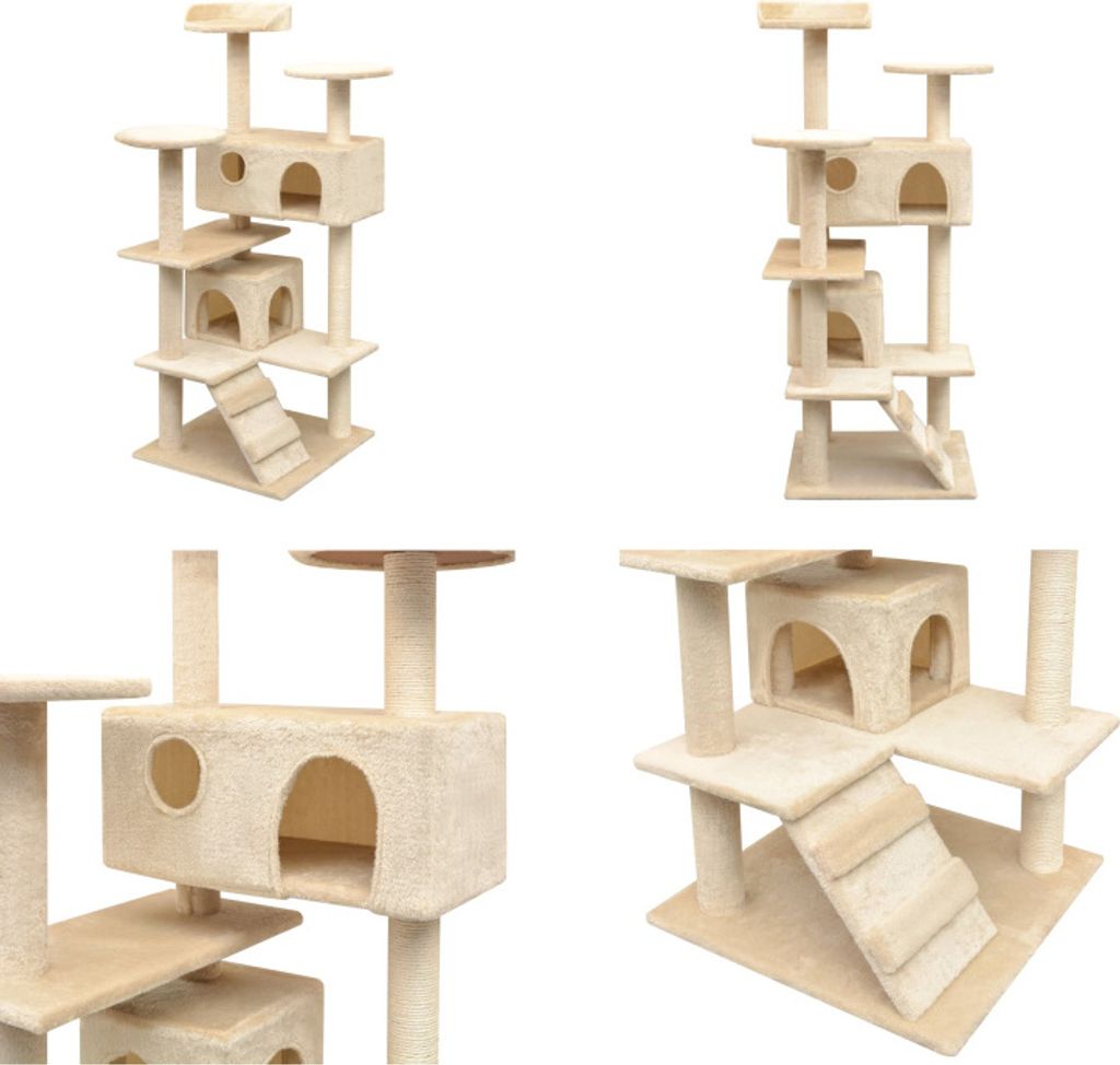 vidaXL Katzen Kratzbaum Sisal 125 cm Beige - Katzenbaum - Katzenbäume - Kratzbaum - Kratzbäume