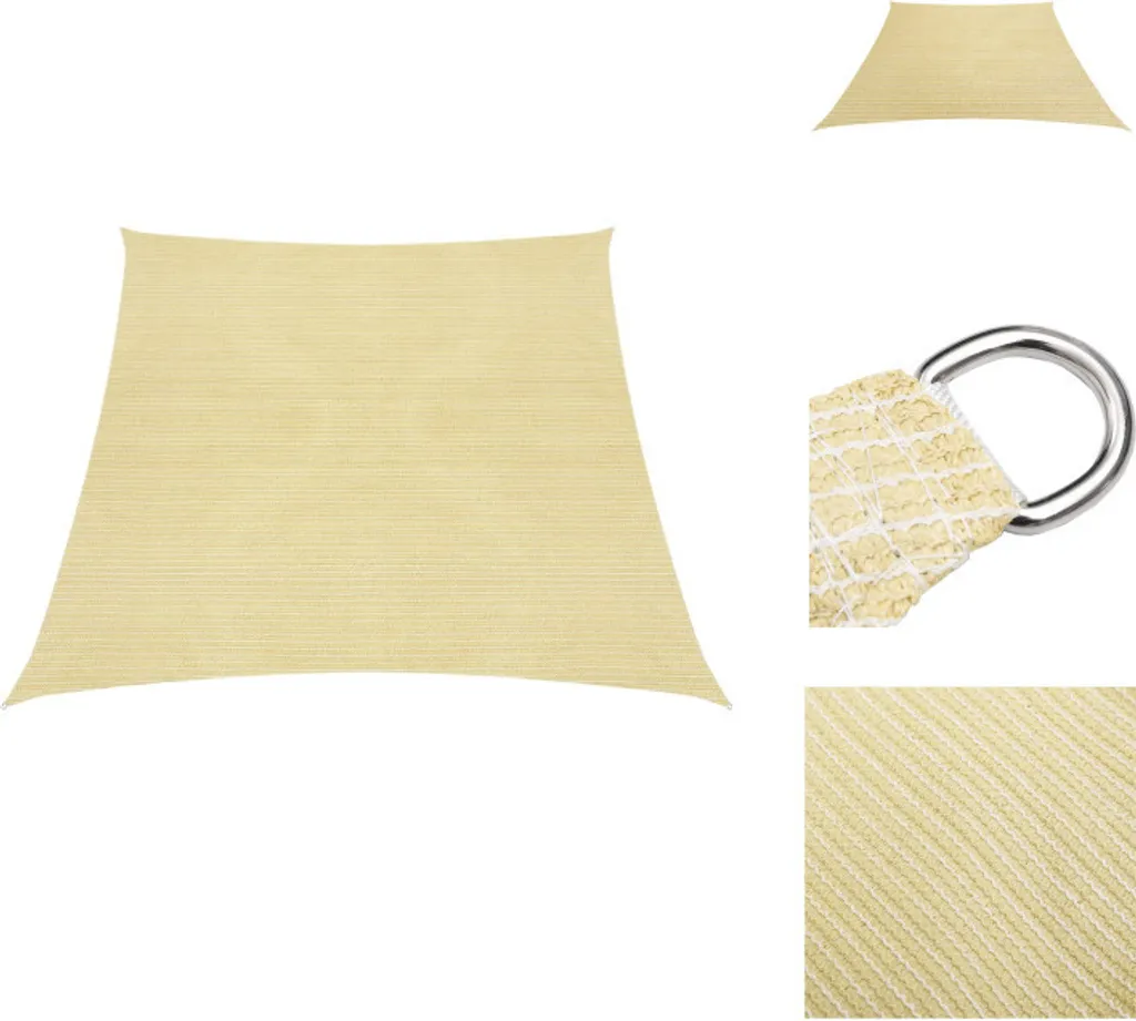 Tenda da Sole vidaXL HDPE 160g/m² Beige 3/4x3m | Resistenza UV