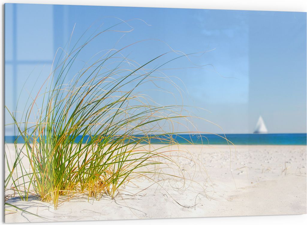 DEQORI Küchenrückwand Glas 60x40 cm 'Meeresweite Stille' Spritzschutz Bad Rückwand Küche