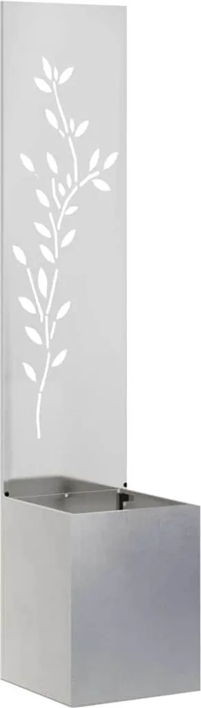 Tela Parasole Luxury Argento e Acciaio Inox 32x32x150 cm Giardino