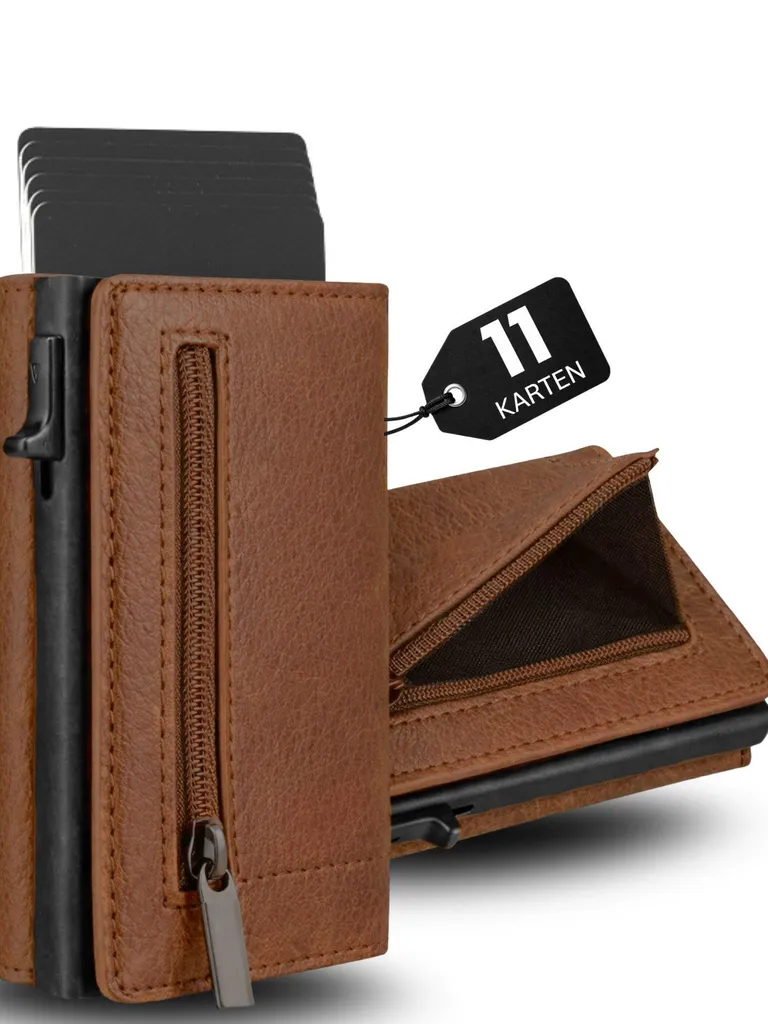 S&T Design Portafoglio RFID Blocker - Portacarte Elegante in Bio-Pelle