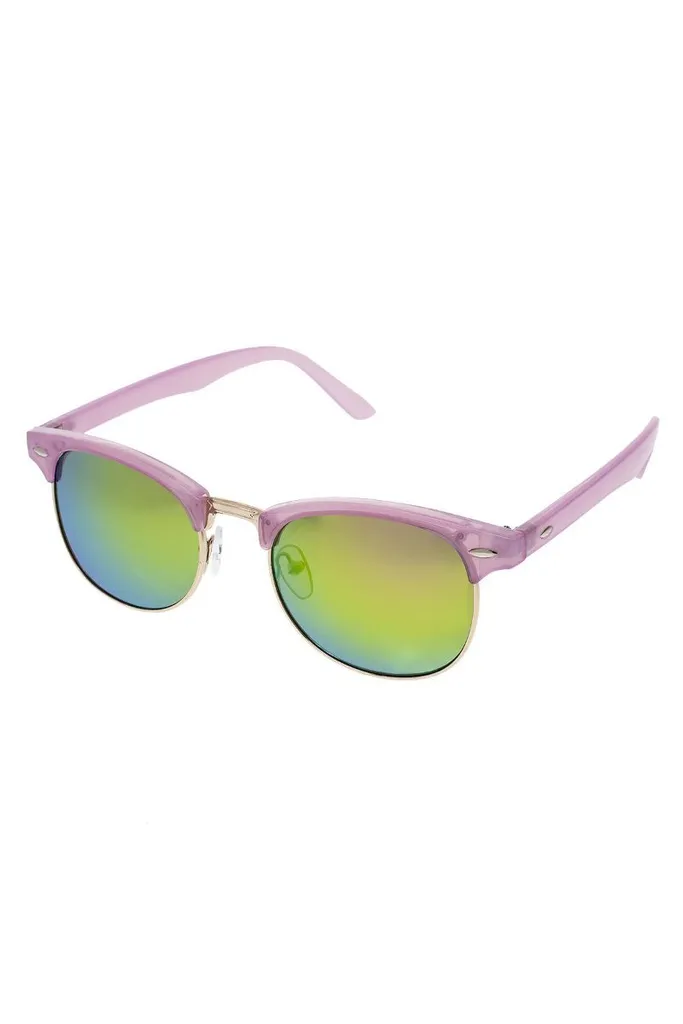 Occhiali Sole Donna Rosa Semi-Frame - Lenti Vetro Colorato Effetto Glow