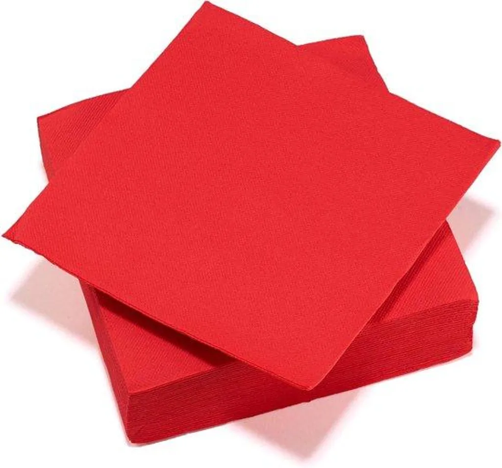 Serviettes de table rouges pour mariage et fête - Tex-Touch - 40 pièces