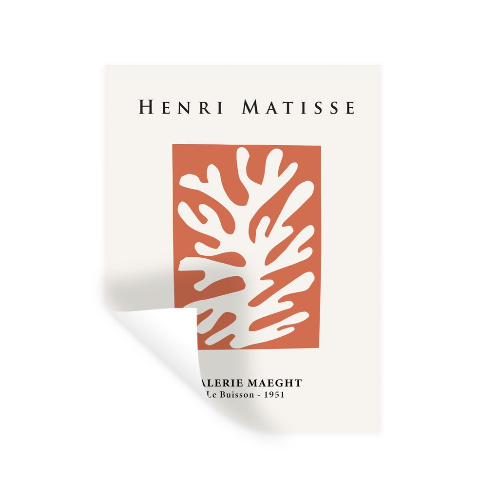 MuchoWow Wandtattoo Wandsticker Wandaufkleber Abstrakt - Alte Meister - Rot - Henri Matisse 30x40 cm Selbstklebend und Repositionierbar - Sticker...