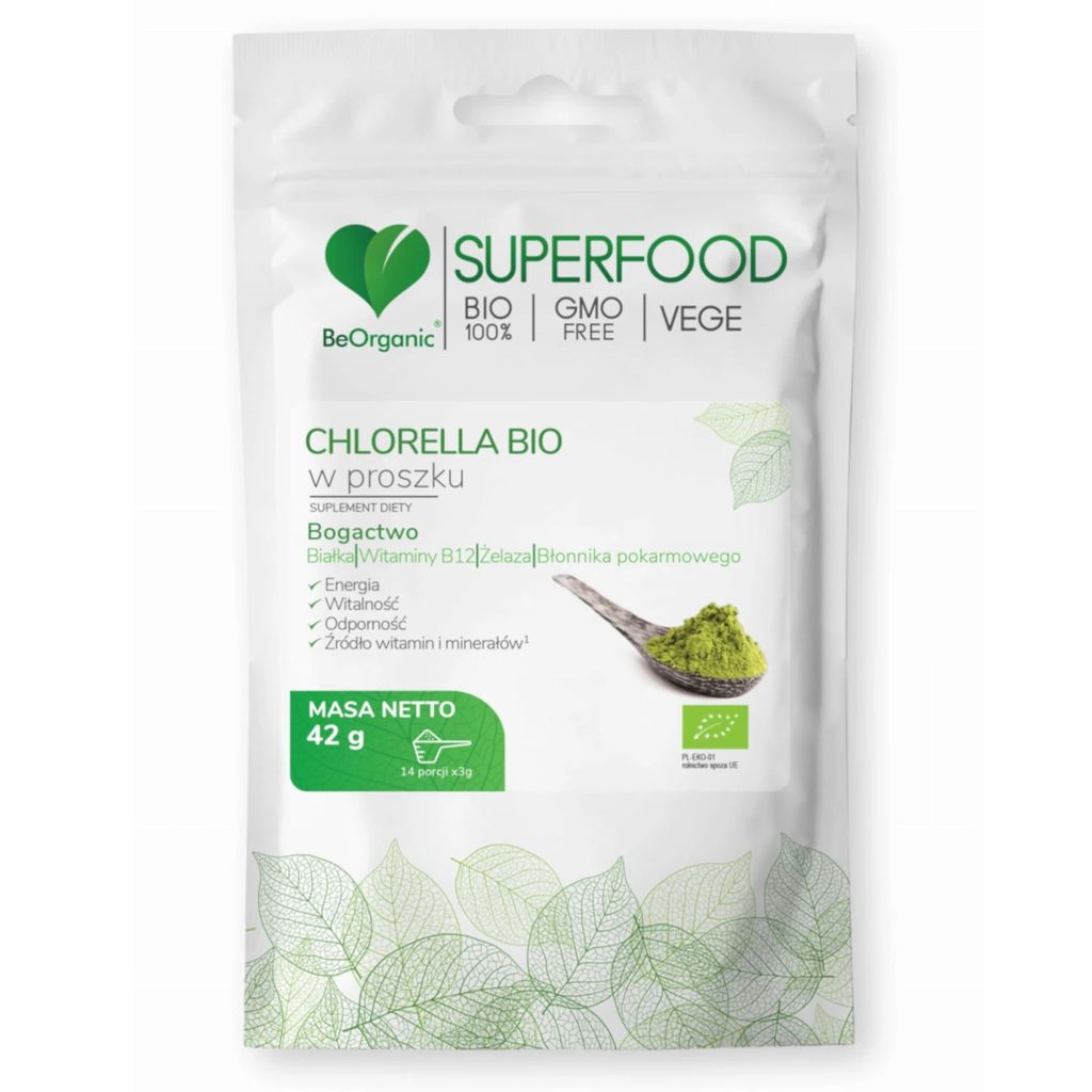 BeOrganic Chlorella Pulver - Nährstoffreich 42g