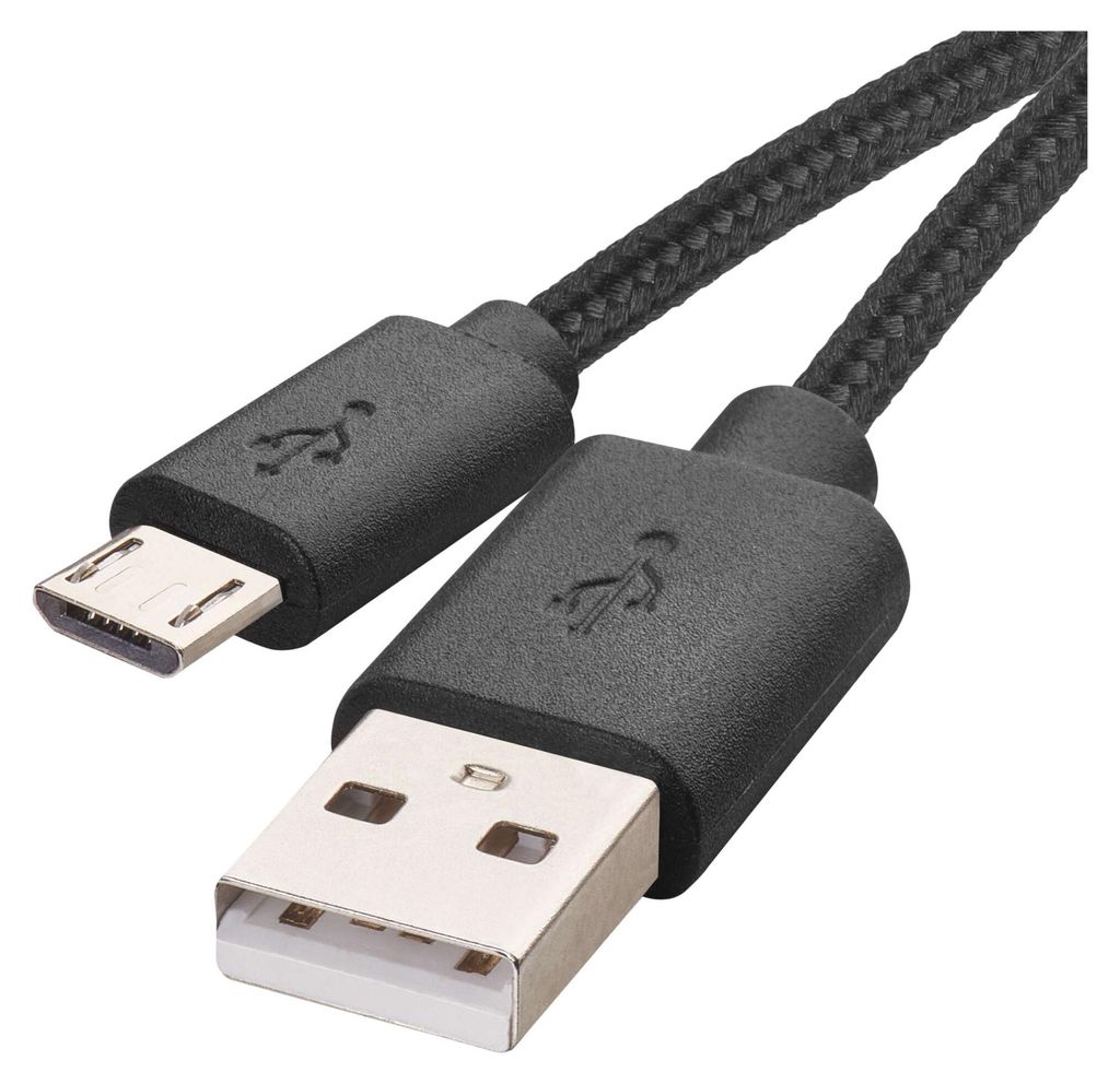 EMOS micro-USB Schnellladekabel auf USB-A 2.0, 480 Mbit/s Ladekabel A auf micro-B für Schnellladen und Datenübertragung, 2 m, schwarz, SM7008BL