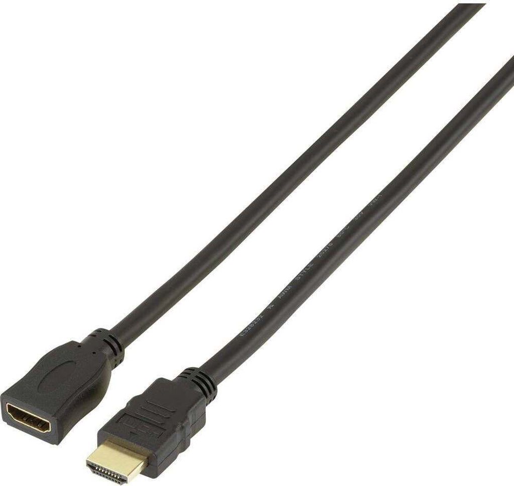 SpeaKa Professional HDMI Verlängerungskabel HDMI-A Stecker, HDMI-A Buchse 5.00 m Schwarz SP-7870536 4K UHD, Audio Retur
