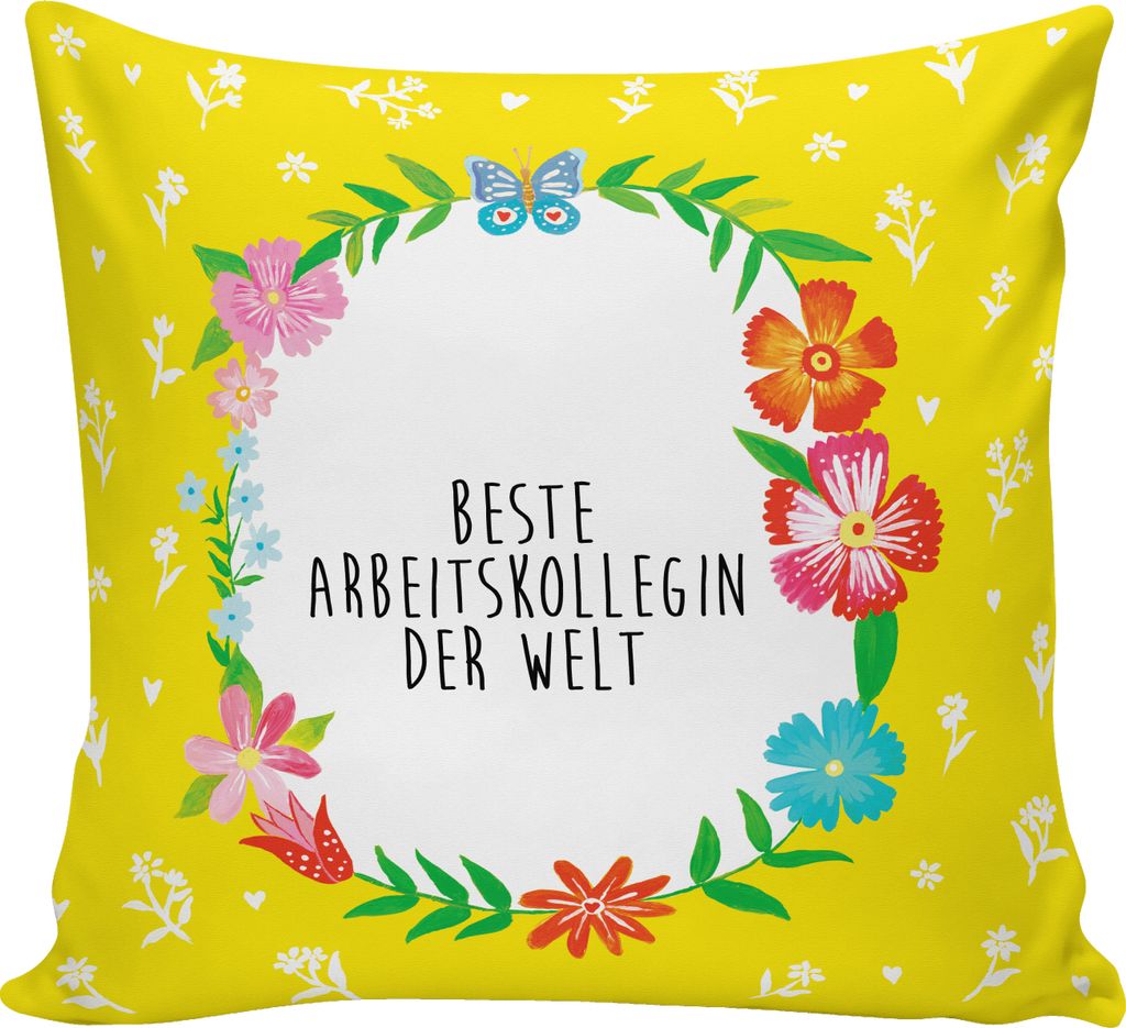 Mr. & Mrs. Panda kuschelkissen 40x40 Arbeitskollegin - Weiß - Geschenk, Deko Kissen, Büro, Kollegin, Arbeit, Sofa, Mitarbeiterin, Polster, Ruhestand