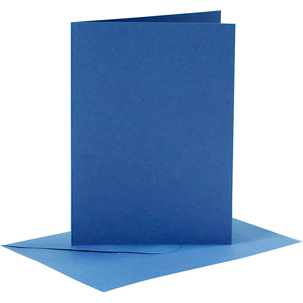 Creativ-Firmenkarten und Umschläge, Kartengröße 10,5 x 15 cm, Umschlaggröße 11,5 x 16,5 cm, 110+220 g, blau, 6 Set 1 Box