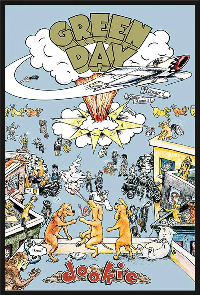 Poster rock Green Day Dookie encadré pour déco de studio de musique