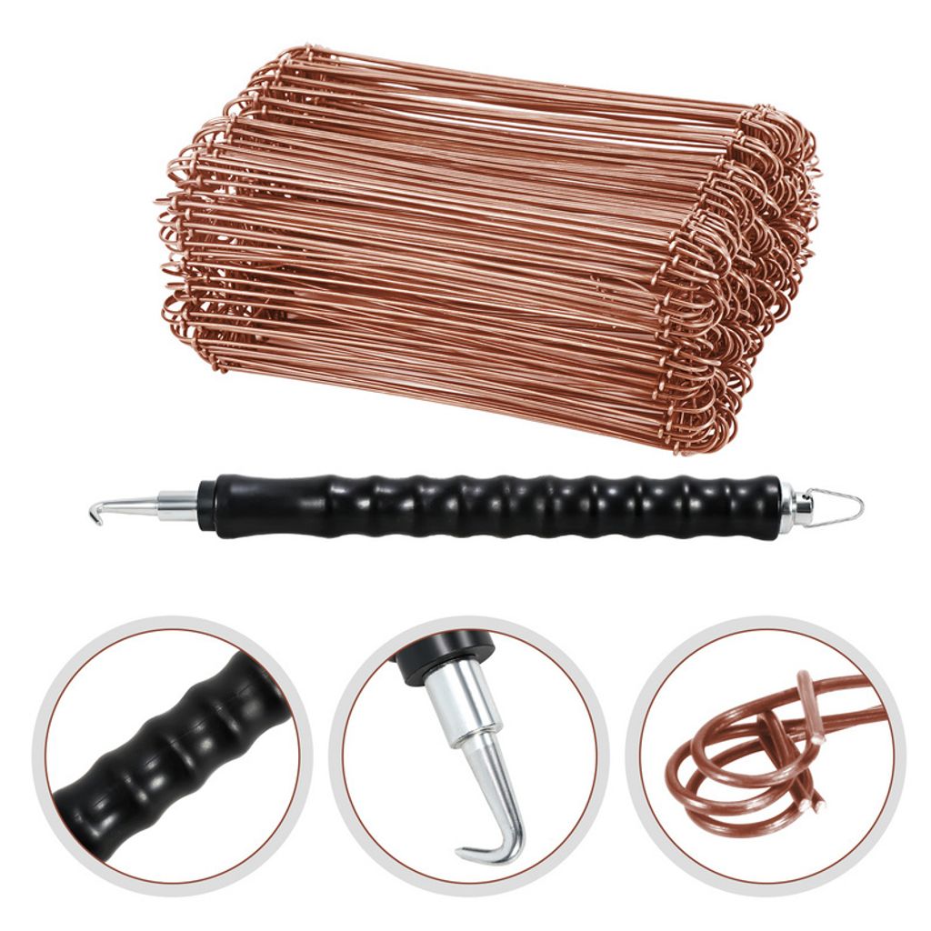 Jayseuw Drillapparat Betonbindedraht 1.0 x 140mm (1000 Stk.) verkupferter Rödeldraht mit Rödelzange Bindedraht für Draht Driller, Drilldraht ink...