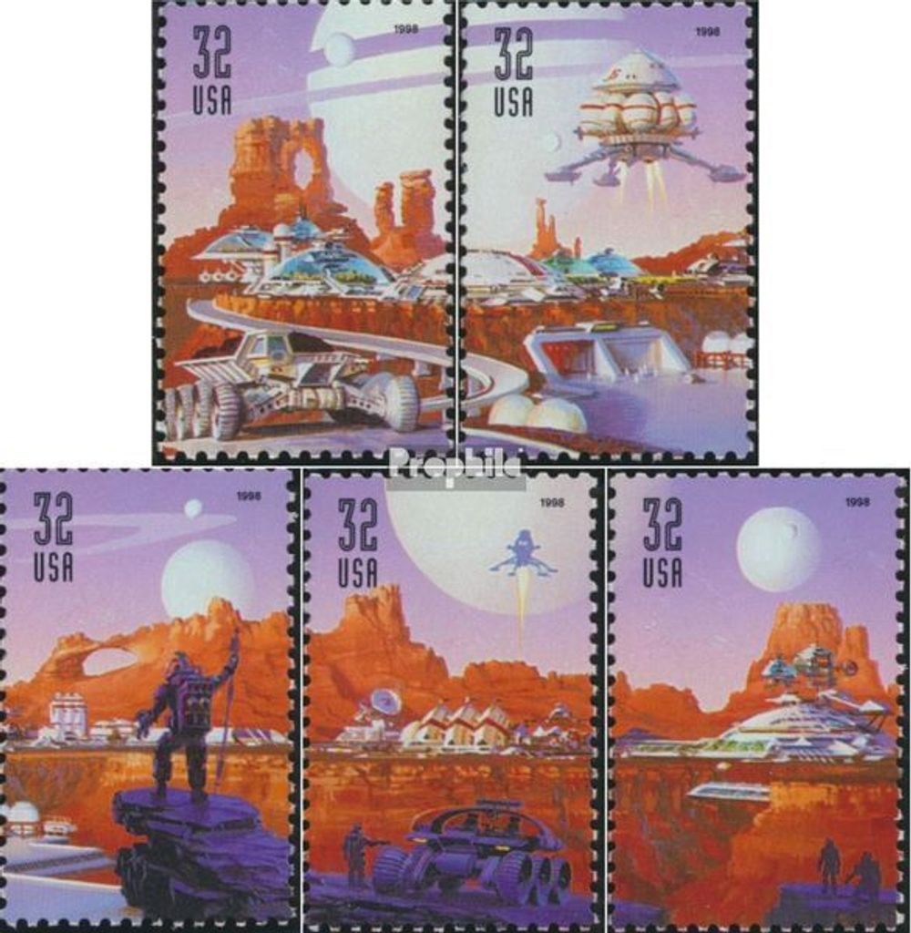 Briefmarken USA 1998 Mi 3044-3048 (kompl.Ausg.) postfrisch Eroberung des Weltraums