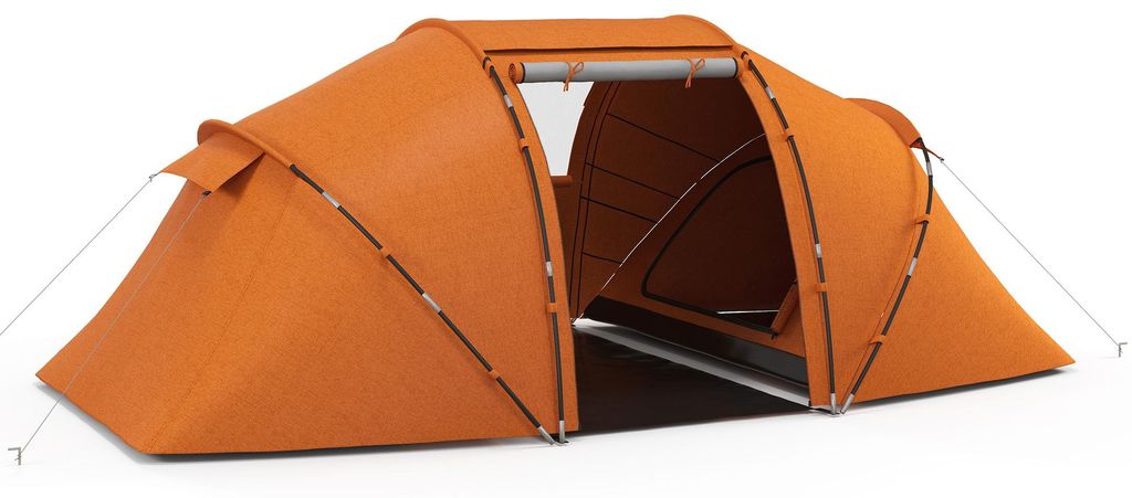 Outsunny Tunnelzelt für 4 Personen, Campingzelt mit Tür, Produktbild 