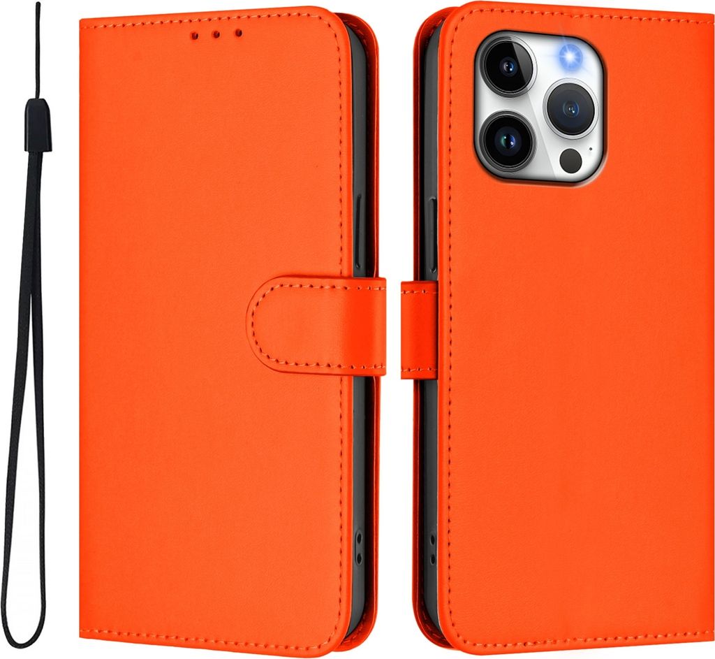 Mobigear Urban Wallet iPhone 16 Pro Max Hülle Klapphülle Geldbörse - Orange