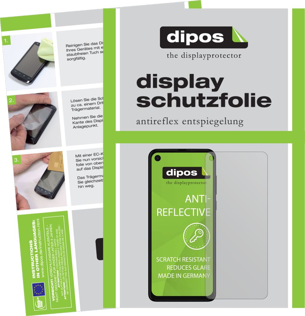 dipos I 5x Schutzfolie matt passend für Motorola One Vision Folie Displayschutzfolie (bewusst kleiner als das Glas, da dieses gewölbt ist)
