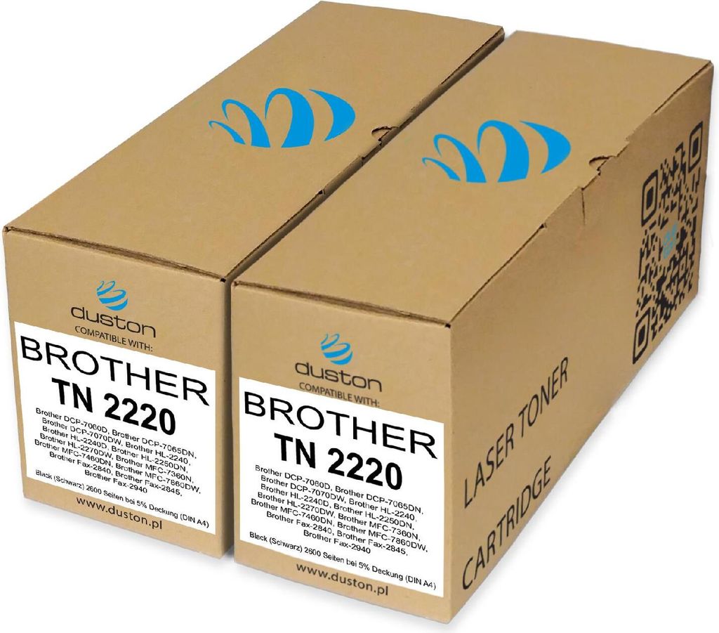 2x TN2220/TN450, TN-2220 Toner Druckertoner Patrone Schwarz Produktbild 