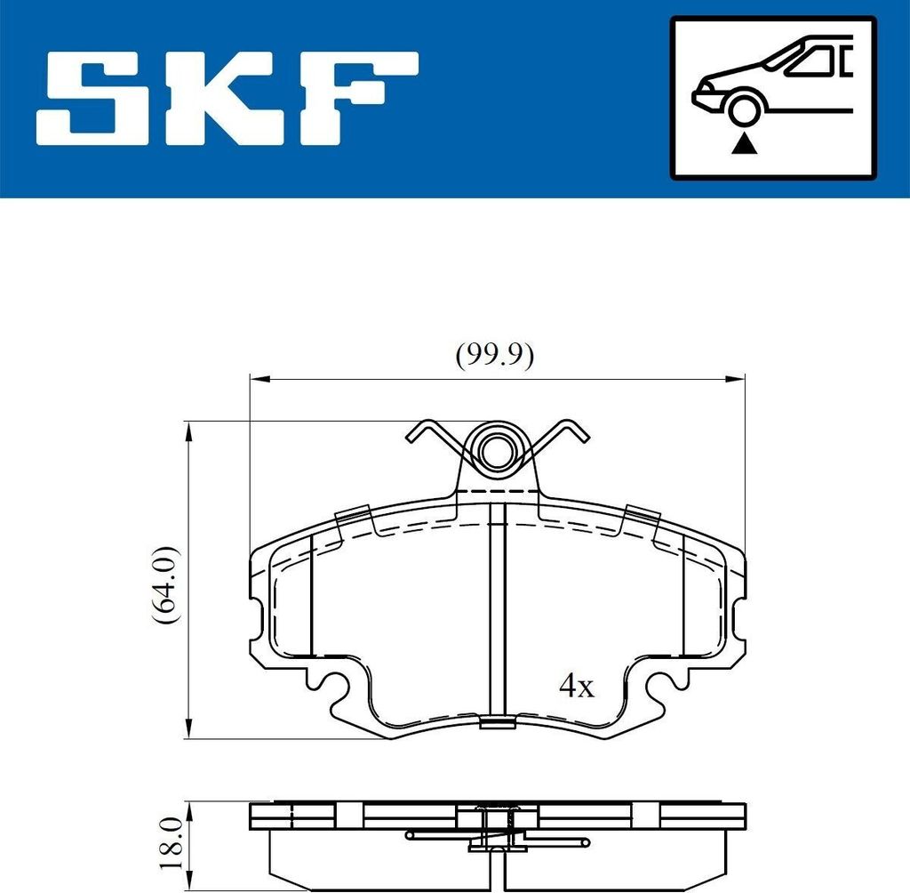 SKF Bremsbeläge Satz Bremsklötze für RENAULT TWINGO II (CN0) VKBP 80050