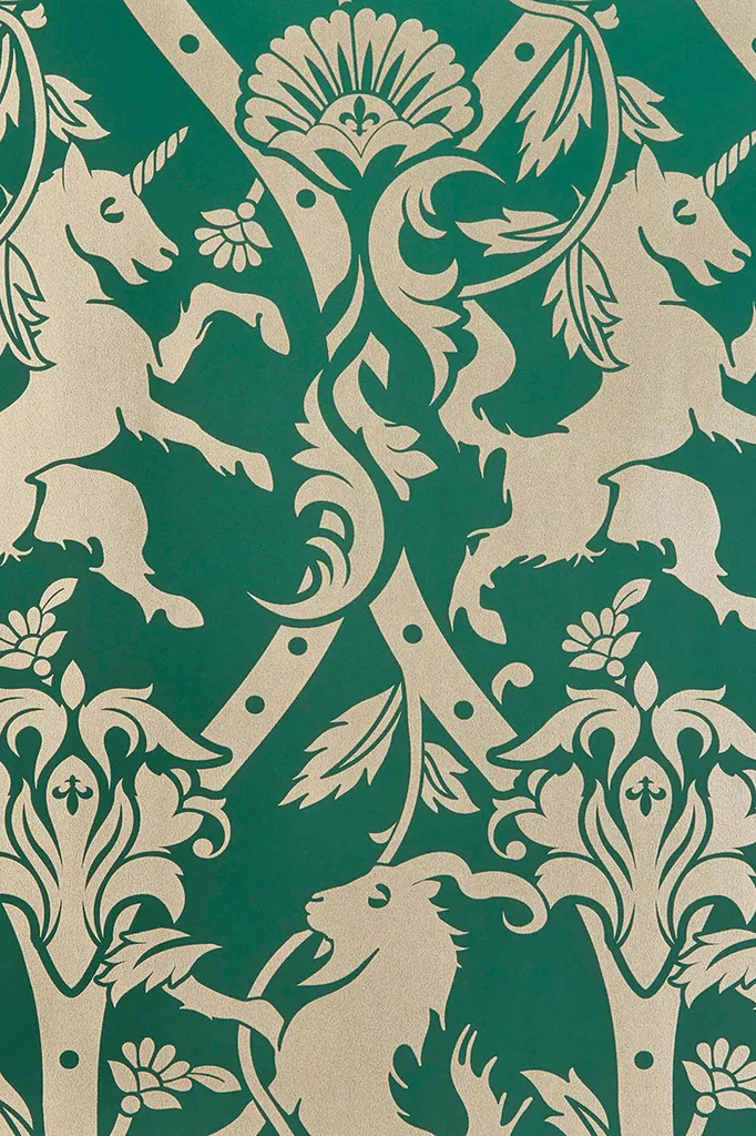 Papier peint Royal Beast Emerald KILLSTAR motif luxe émeraude foncé