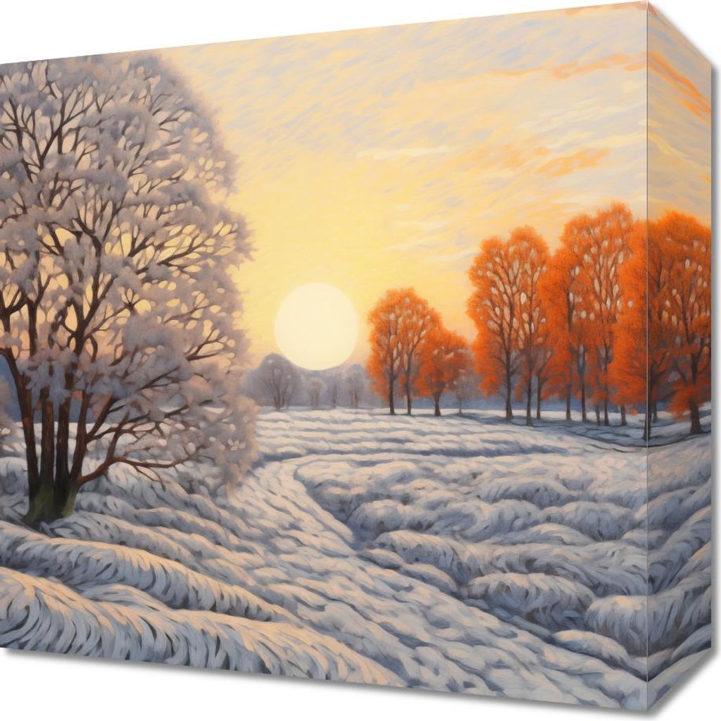Bild 30x30cm Winter in Feuerfarben