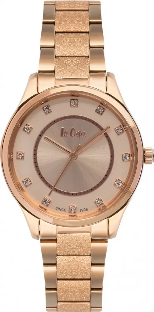 Montre élégante pour femme Lee Cooper or rose, idéale pour vos soirées et travail