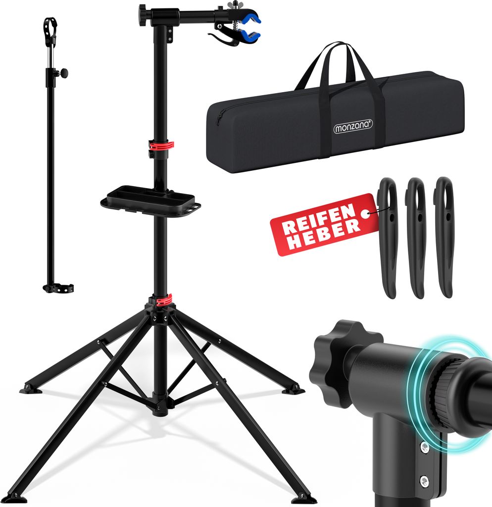 MONZANA® Fahrradmontageständer Profi 30 kg Tragetasche Produktbild 